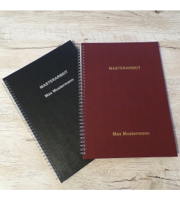 Abschlussarbeiten im Hardcover - Leinenstruktur mit Drahtringbindung DIN A4