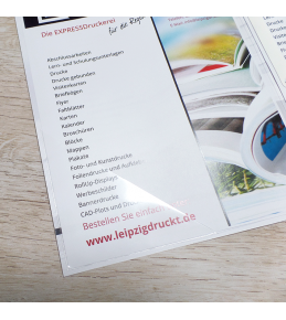 Mappen mit Abheftvorrichtung und Klebeecke