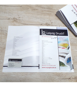 Mappen mit Klebeecke und Visitenkartentasche