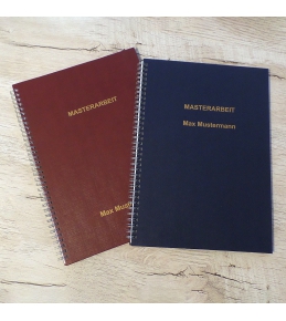 Abschlussarbeiten im Hardcover - Leinenstruktur mit Drahtringbindung DIN A4