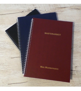 Abschlussarbeiten im Hardcover - Leinenstruktur mit Drahtringbindung DIN A4