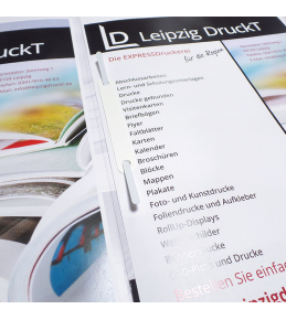 Mappen mit Abheftvorrichtung und Klebeecke