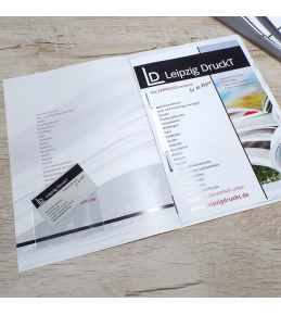 Mappen mit Abheftvorrichtung und Visitenkartentasche
