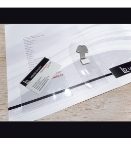 Mappen mit Klebetasche für USB-Stick und Visitenkartentasche