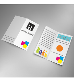 Faltblatt einmal gefalzt